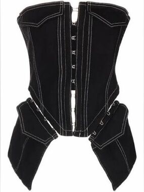 Dion Lee Black denim pocket Corset Top